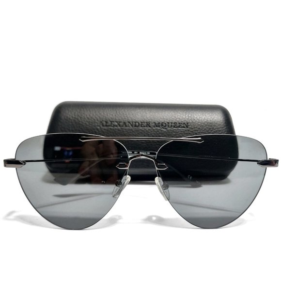 McQ By Alexander McQueen Smoke Dark Grey Black Sunglasses MQ0225SA